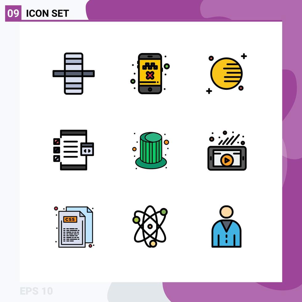 9 Creative Icons Modern Signs and Symbols of party magic planet device develop Editable Vector Design Elements