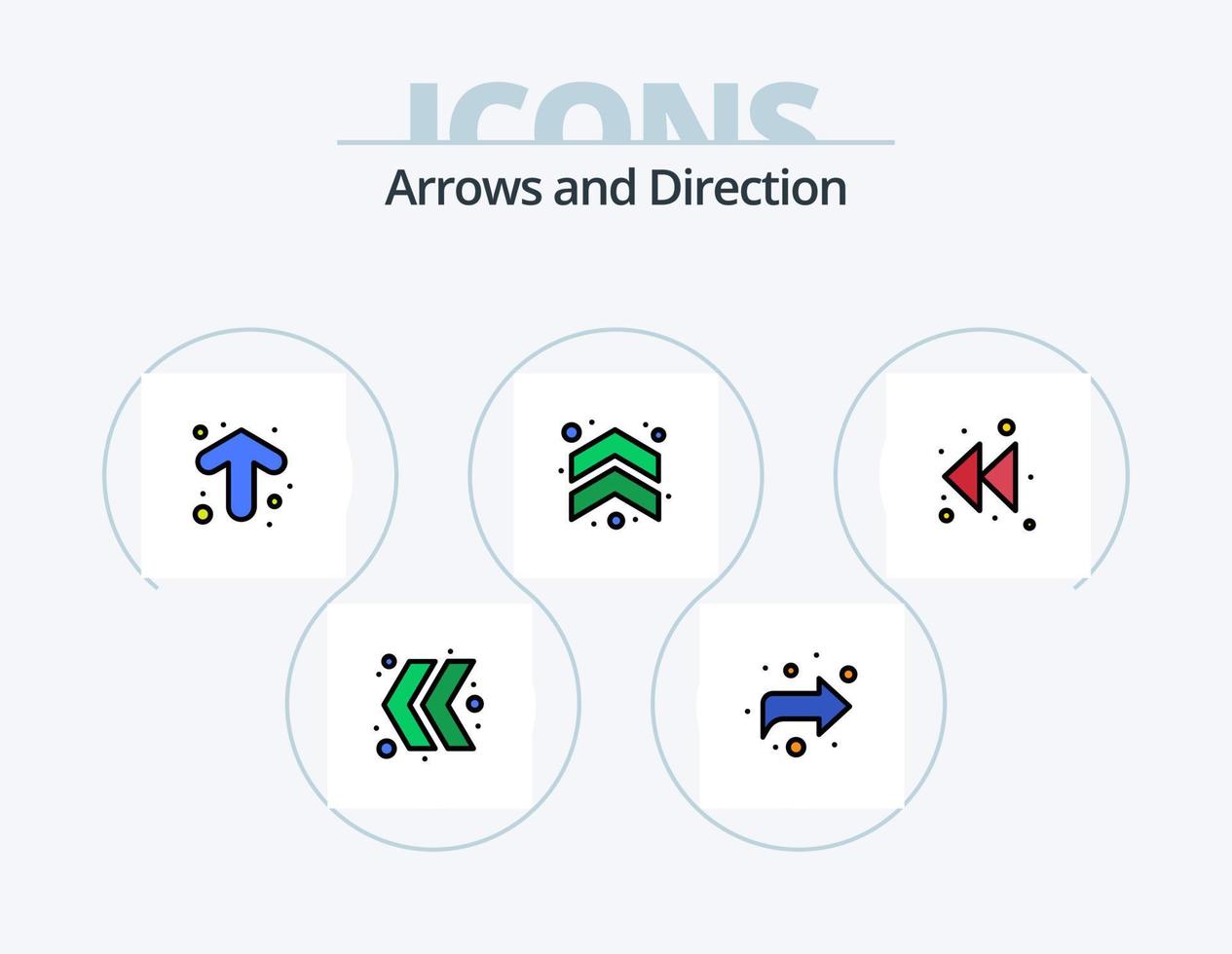 Arrow Line Filled Icon Pack 5 Icon Design. . left. vector