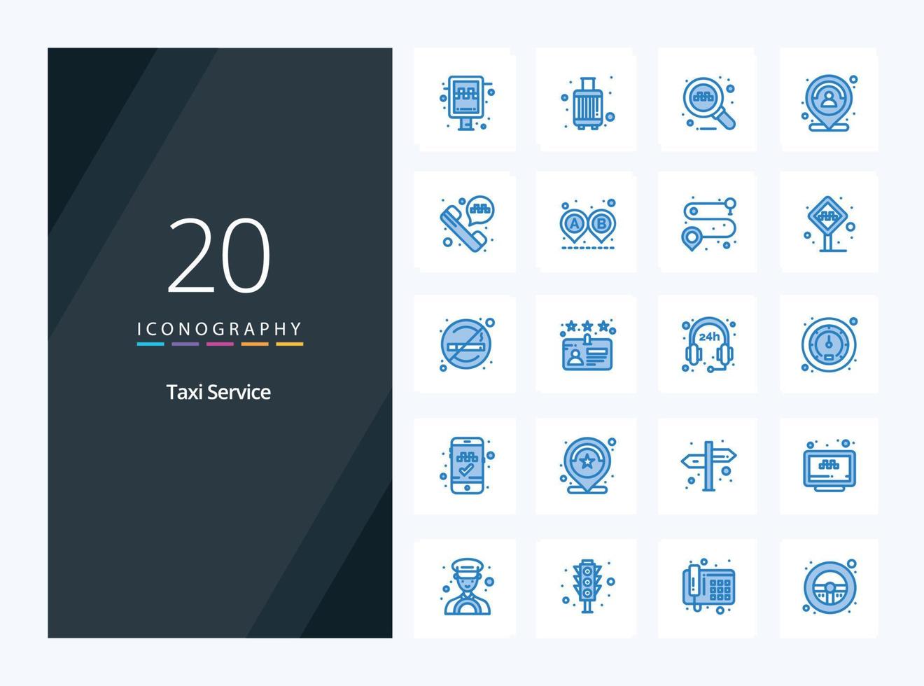 20 Taxi Service Blue Color icon for presentation vector