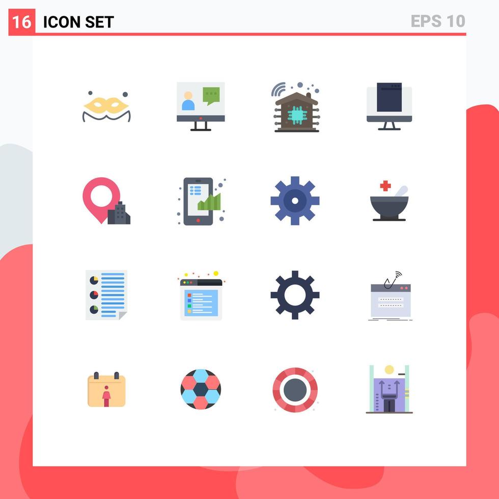 16 Creative Icons Modern Signs and Symbols of building popup intelligent imac monitor Editable Pack of Creative Vector Design Elements