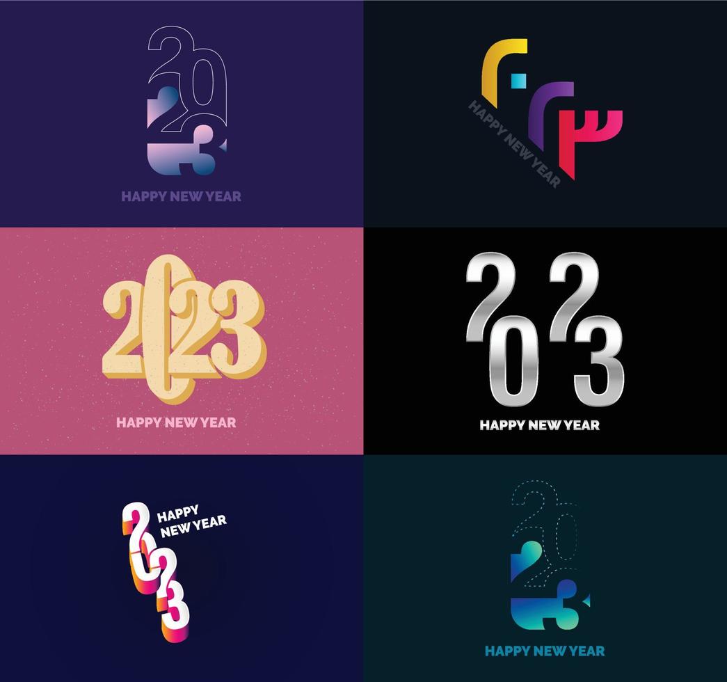 Big Set of 2023 Happy New Year logo text design 2023 number design template vector