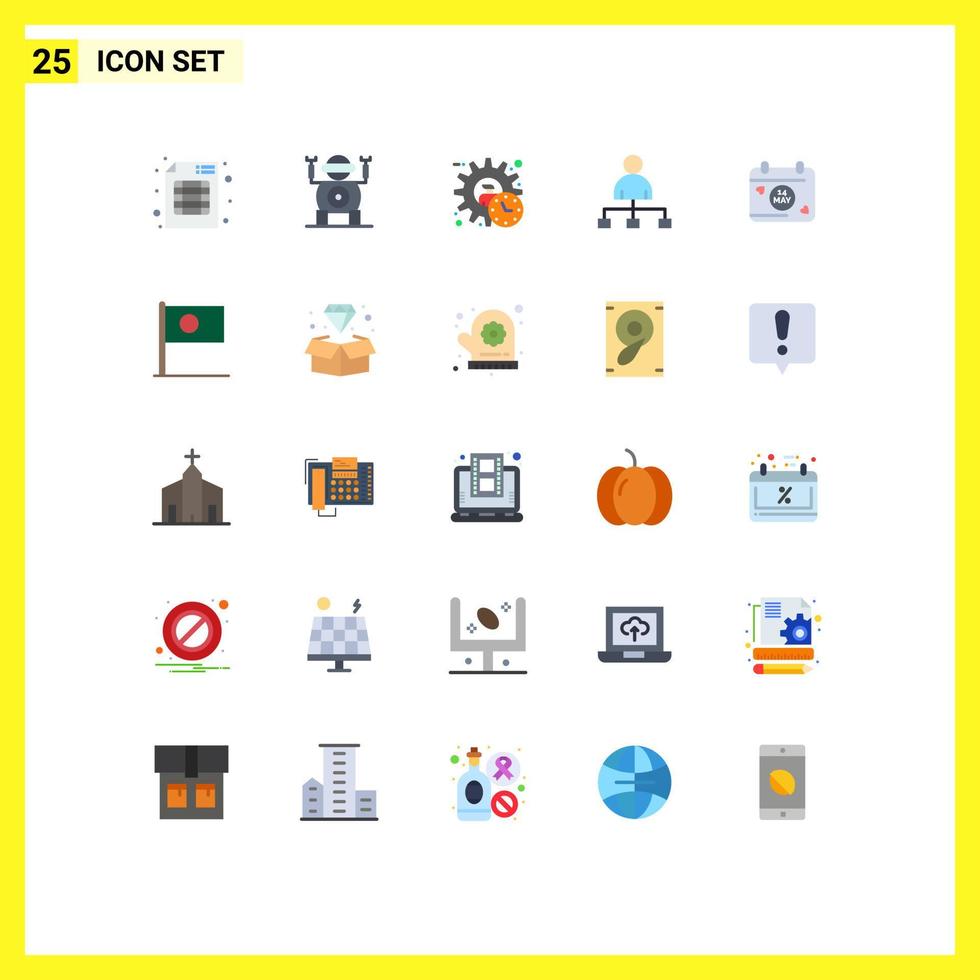 25 iconos creativos signos y símbolos modernos de fecha compartir elementos de diseño de vector editables de usuario de película ejecutiva