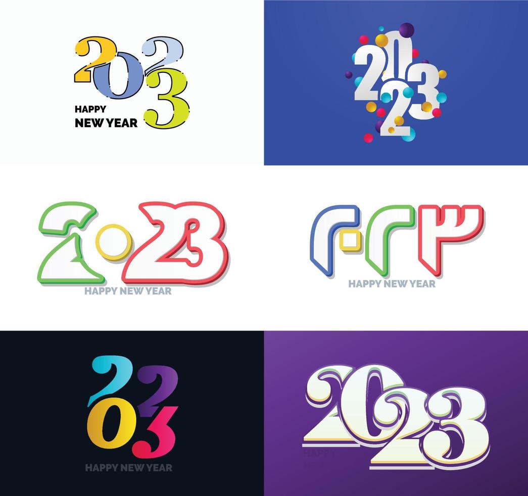 Big Set of 2023 Happy New Year logo text design 2023 number design template vector