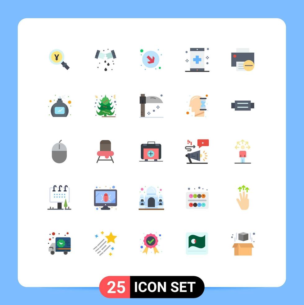 25 User Interface Flat Color Pack of modern Signs and Symbols of computers form plumbing fitness app Editable Vector Design Elements