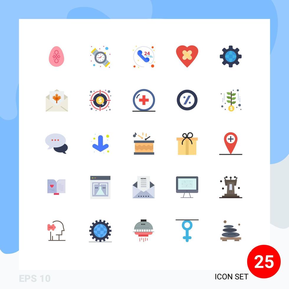 Stock Vector Icon Pack of 25 Line Signs and Symbols for card internet call globe heart Editable Vector Design Elements