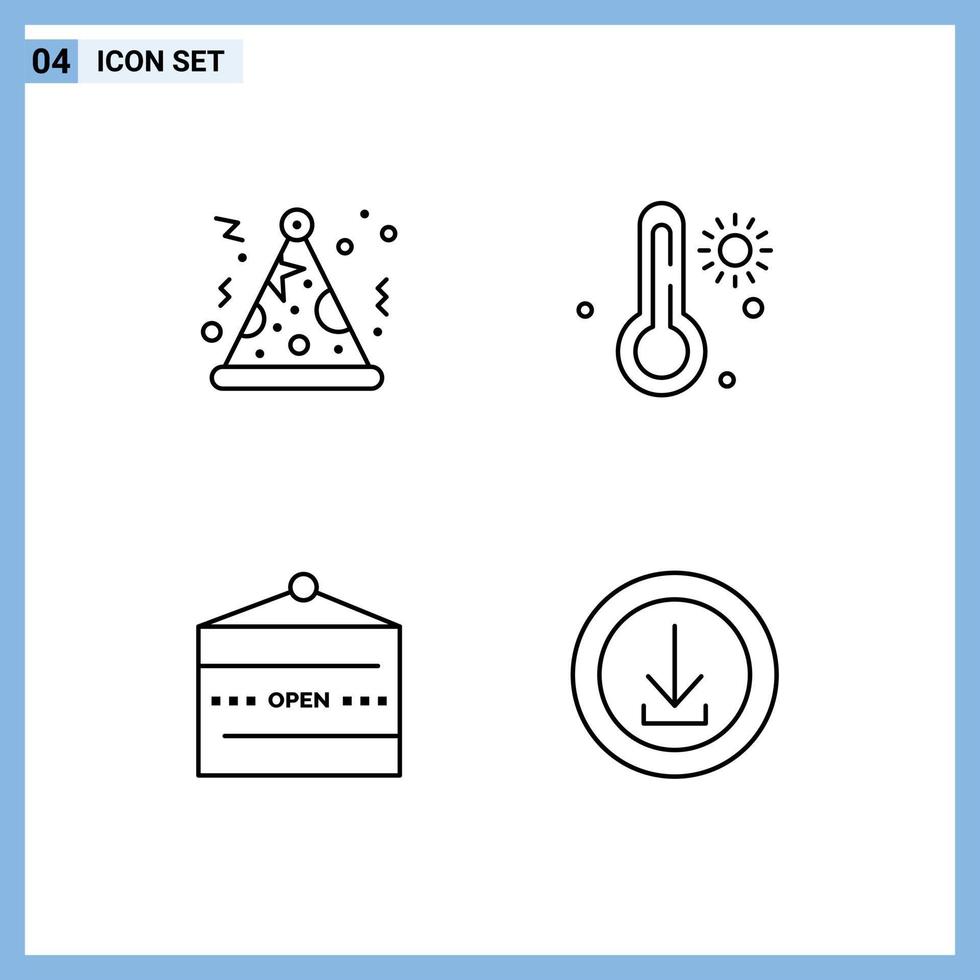 4 Creative Icons Modern Signs and Symbols of hat restaurant hot and apps Editable Vector Design Elements