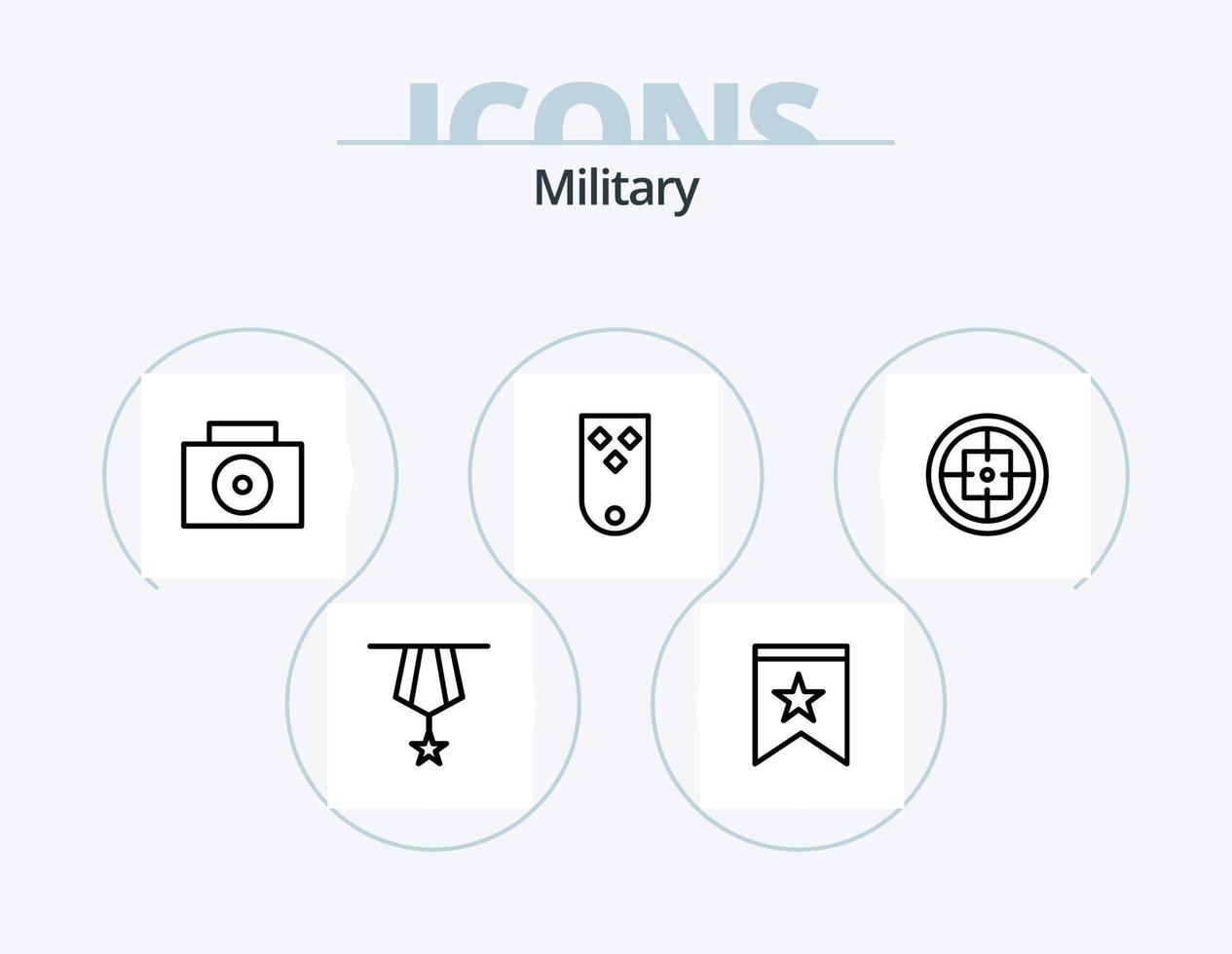 Military Line Icon Pack 5 Icon Design. insignia. badge. star. plain. insignia vector