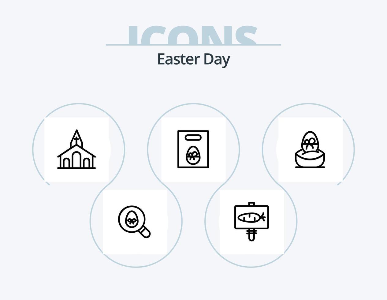 paquete de iconos de línea de Pascua 5 diseño de iconos. pasaporte. flor. vacaciones. Pascua de Resurrección. vacaciones vector