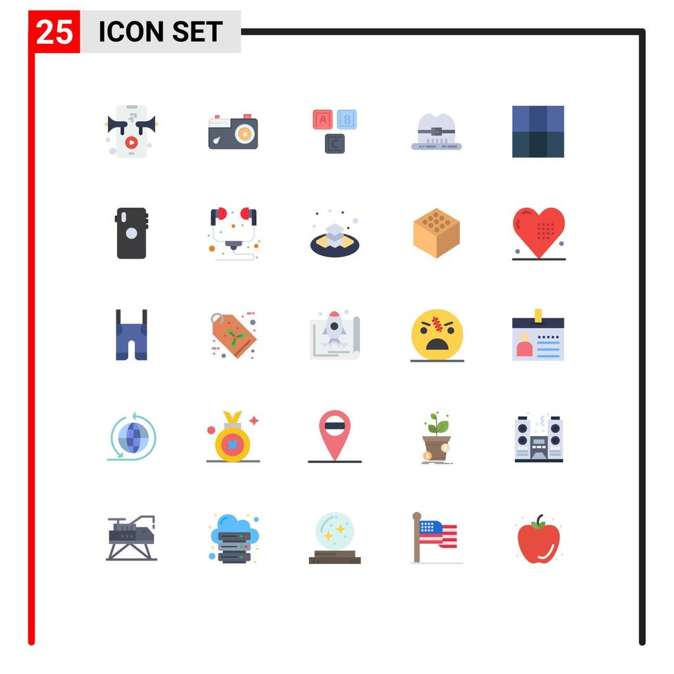 Set of 25 Modern UI Icons Symbols Signs for phone grid blocks canada cap Editable Vector Design Elements
