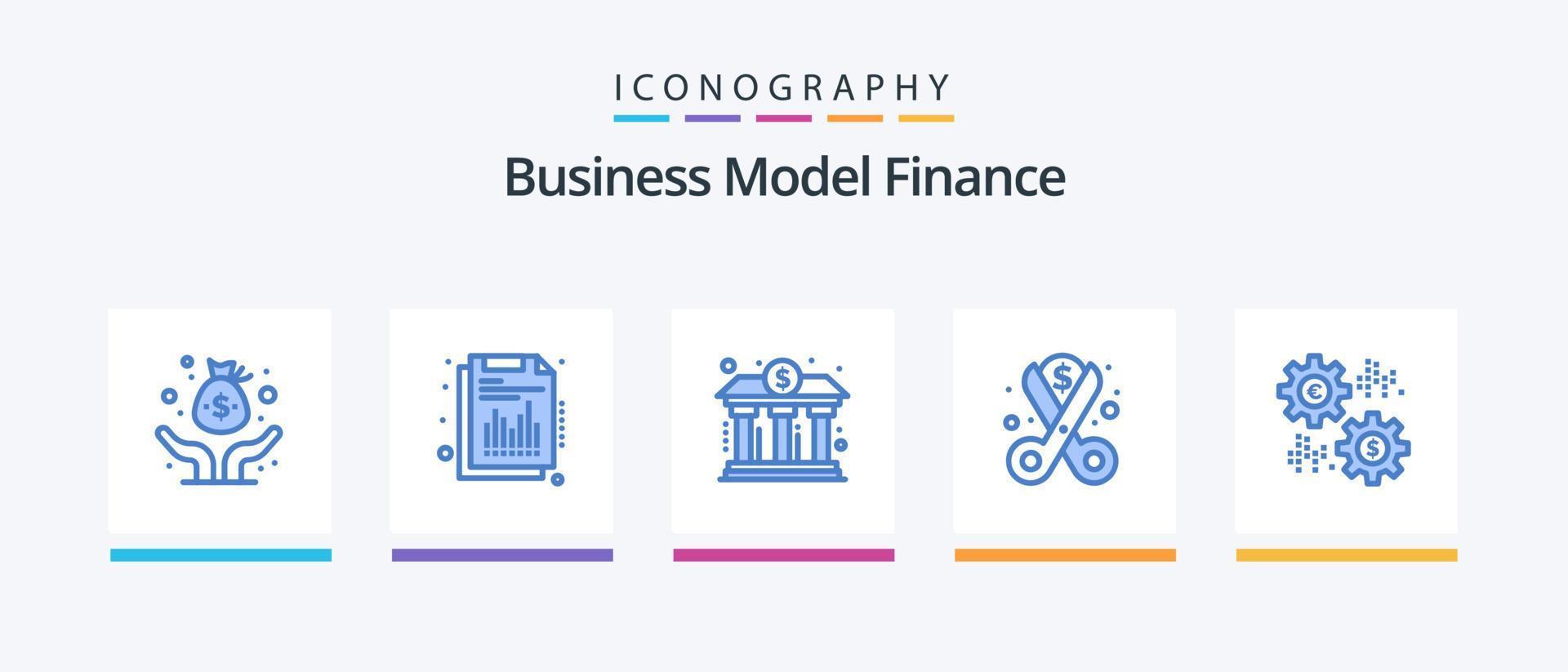 paquete de iconos de finanzas azul 5 que incluye gastos. dinero. banco. Corte. Finanzas. diseño de iconos creativos vector