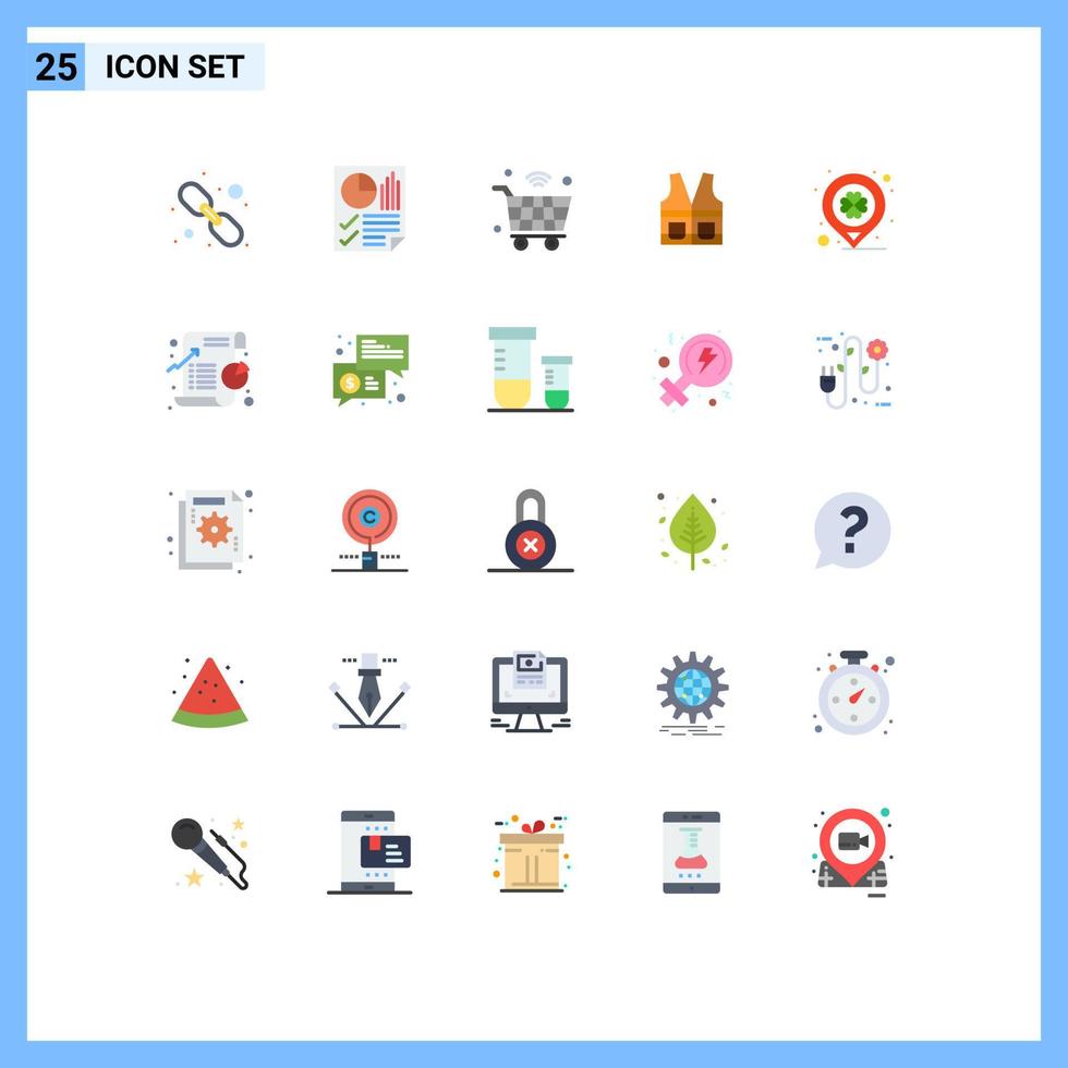 25 iconos creativos signos y símbolos modernos de chaqueta de construcción informe chaleco iot elementos de diseño vectorial editables vector