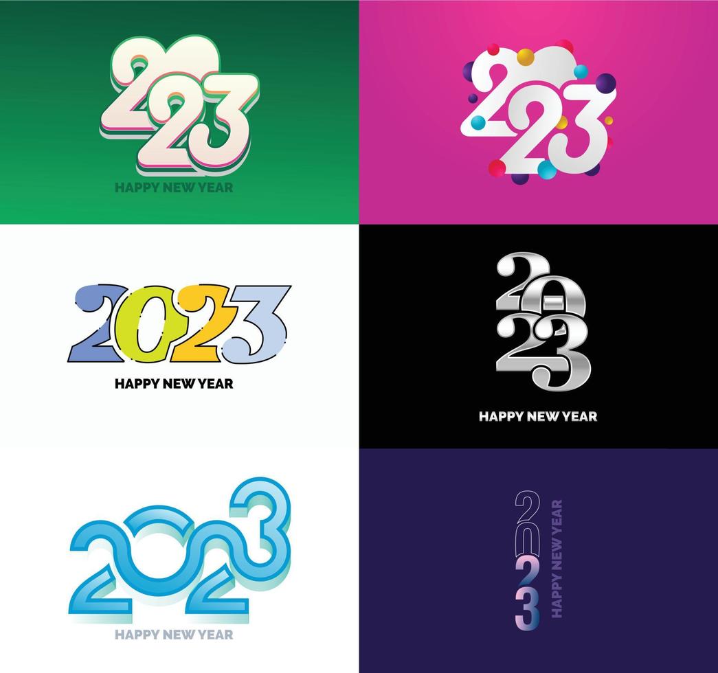 Big Set of 2023 Happy New Year logo text design 2023 number design template vector