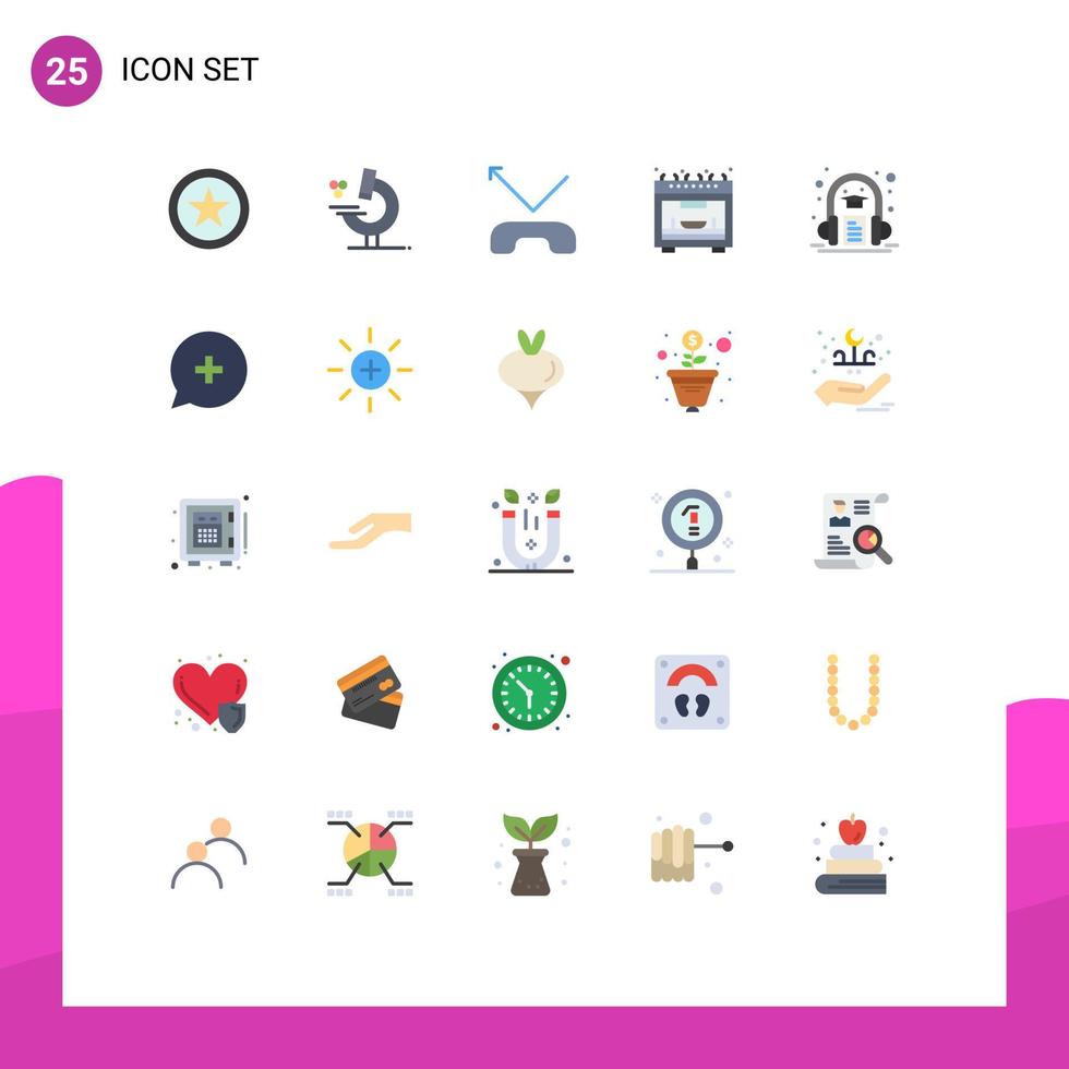 paquete de iconos de vector de stock de 25 signos y símbolos de línea para nuevos elementos de diseño de vector editables de libro de aprendizaje de cocina