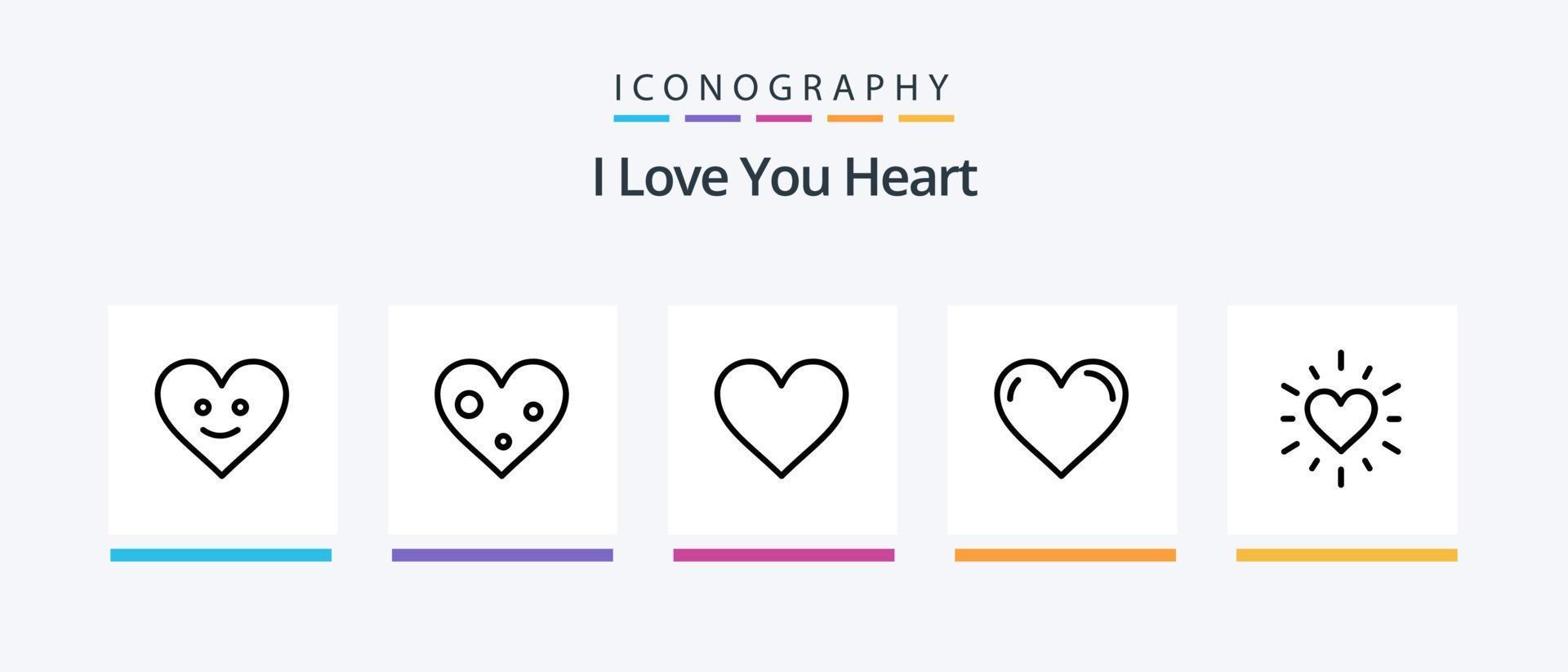 Heart Line 5 Icon Pack Including love. favorites. favorite. valentine. heart. Creative Icons Design vector
