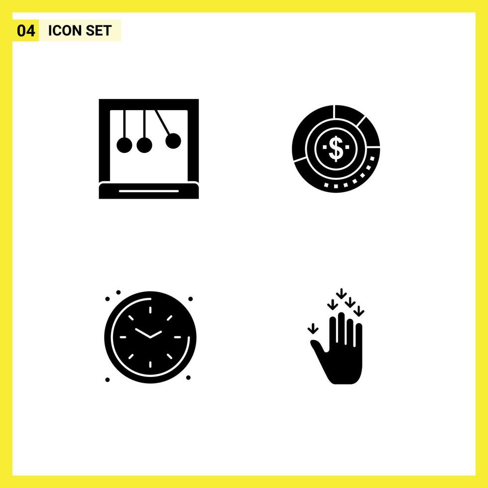 Universal Icon Symbols Group of 4 Modern Solid Glyphs of calm report diagram chart home Editable Vector Design Elements