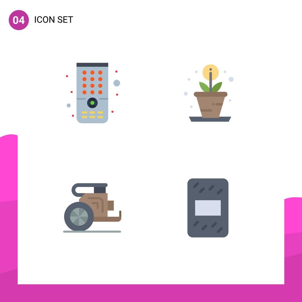 conjunto de 4 iconos de interfaz de usuario modernos símbolos signos para controlar elementos de diseño vectorial editables de grano de carro creativo príncipe vector