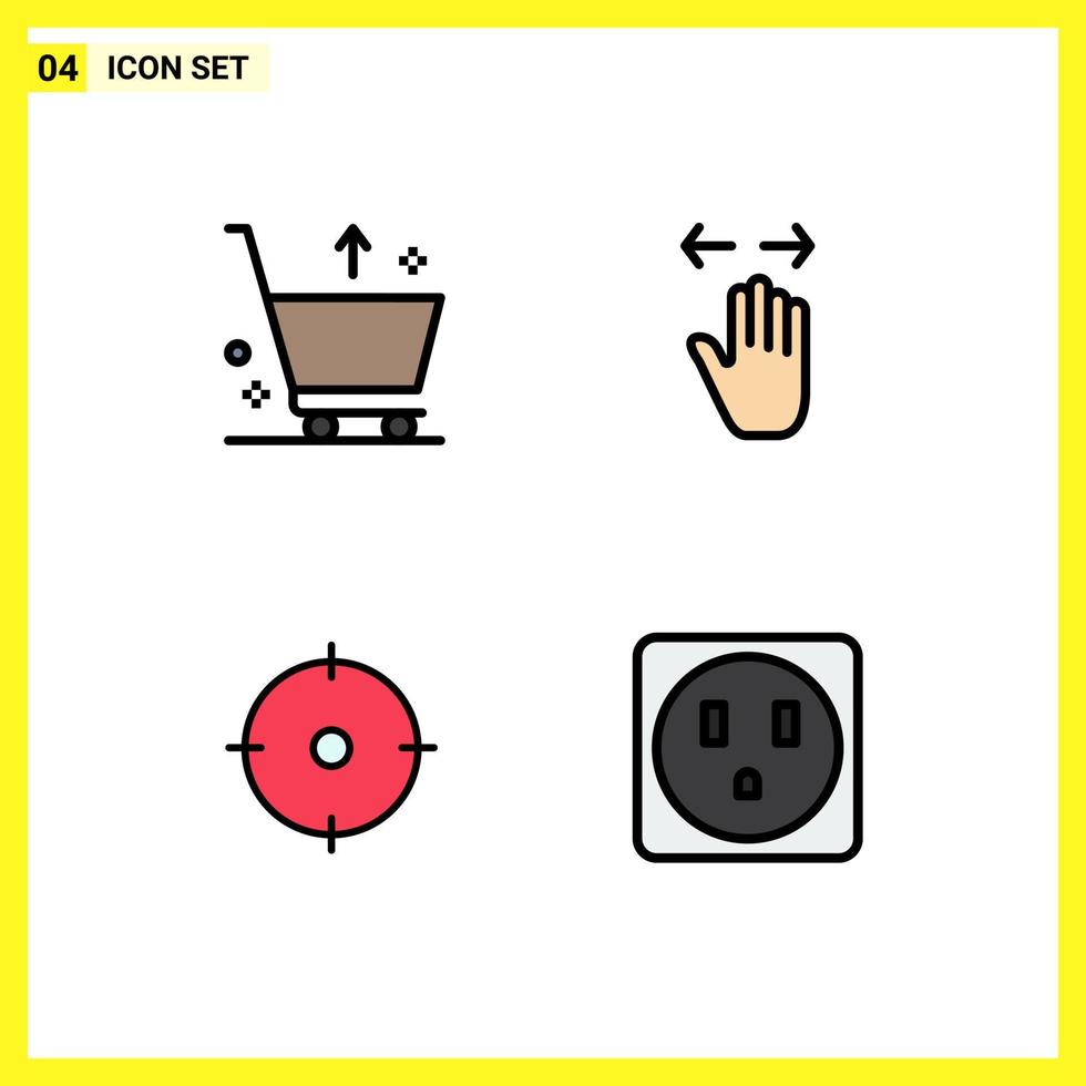 4 Creative Icons Modern Signs and Symbols of cart archer from left goal Editable Vector Design Elements