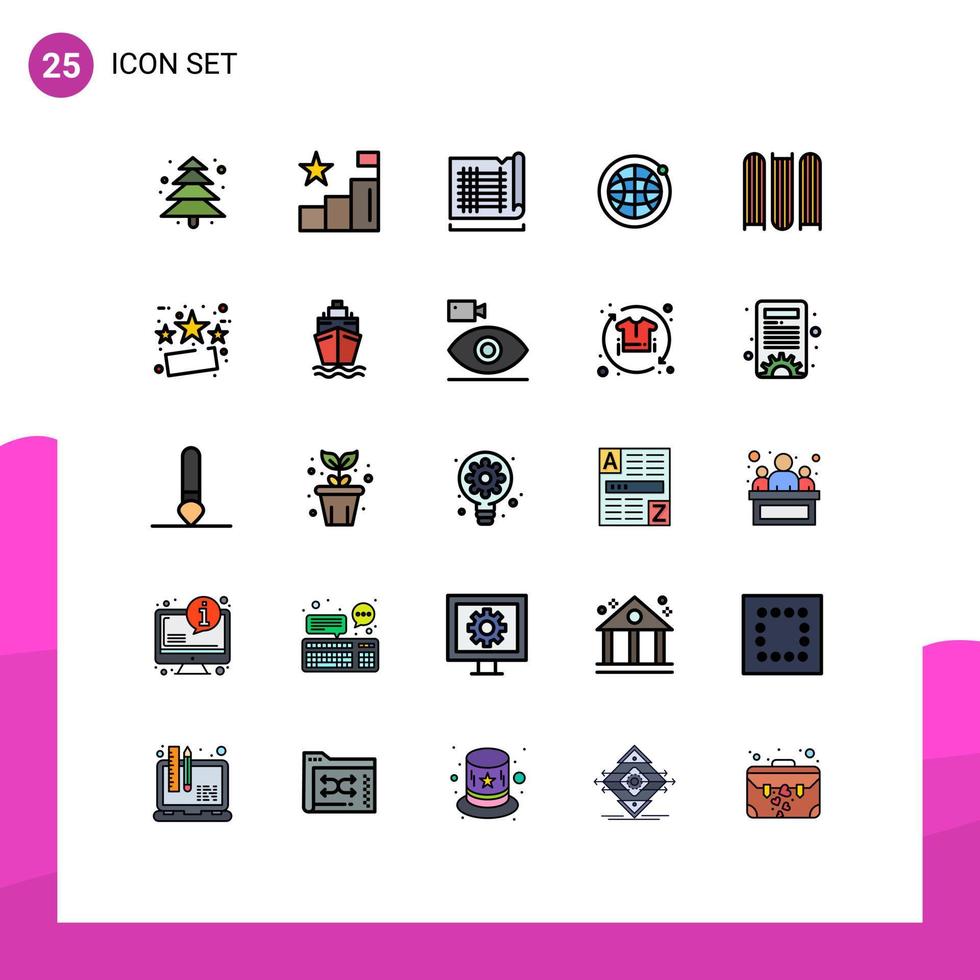 25 User Interface Filled line Flat Color Pack of modern Signs and Symbols of discount education drafting document internet Editable Vector Design Elements