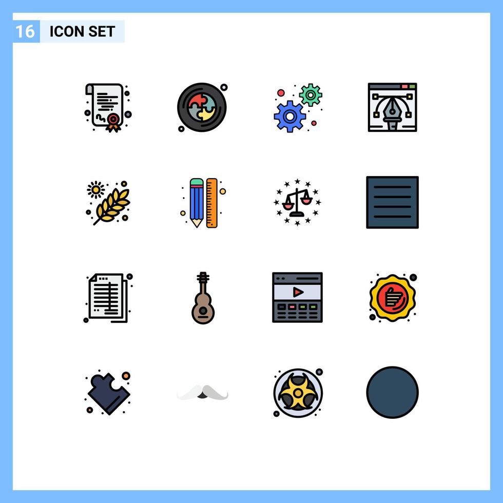 Set of 16 Modern UI Icons Symbols Signs for creative garden settings farming pen tool Editable Creative Vector Design Elements