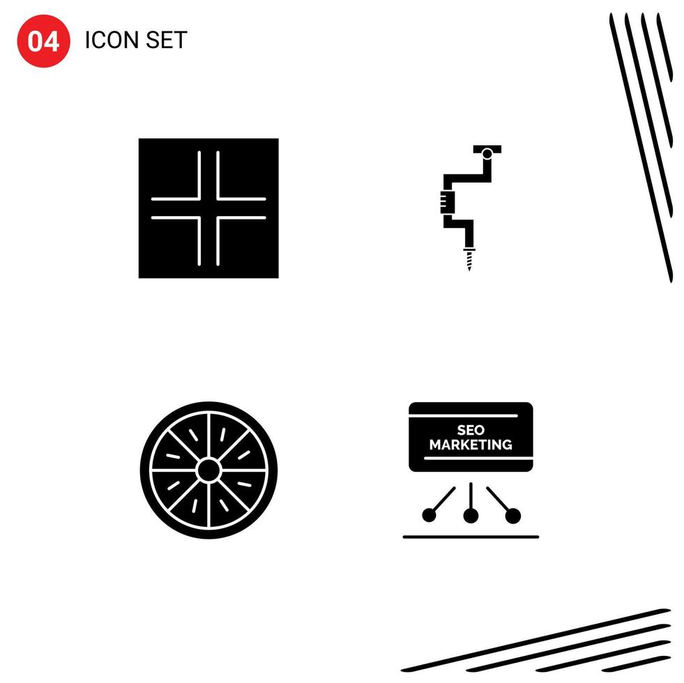Group of Modern Solid Glyphs Set for arrows food drill tool orange Editable Vector Design Elements