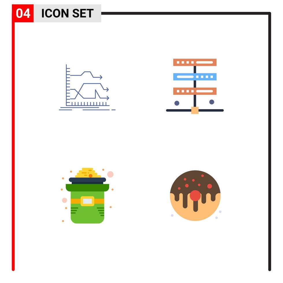 User Interface Pack of 4 Basic Flat Icons of arrows day market hosting irish Editable Vector Design Elements
