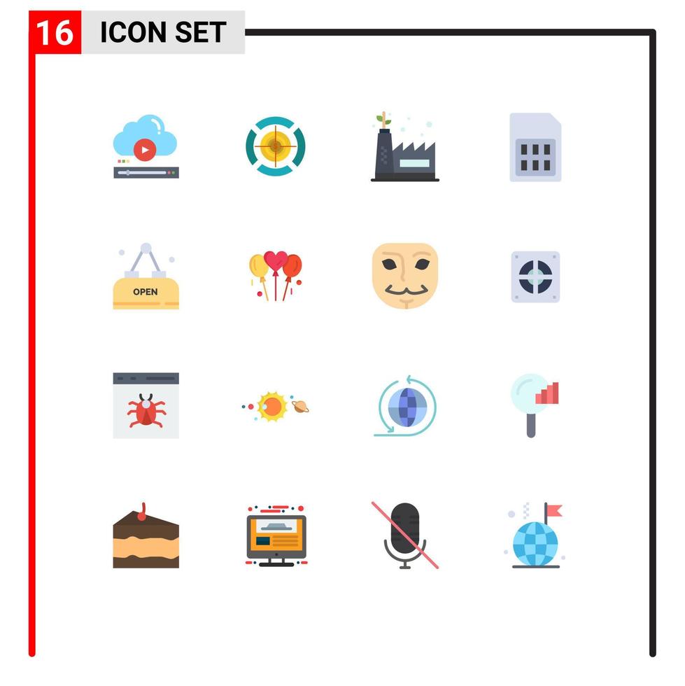 grupo universal de símbolos de iconos de 16 colores planos modernos de bebida sim dólar tarjeta de teléfono paquete editable de elementos creativos de diseño de vectores