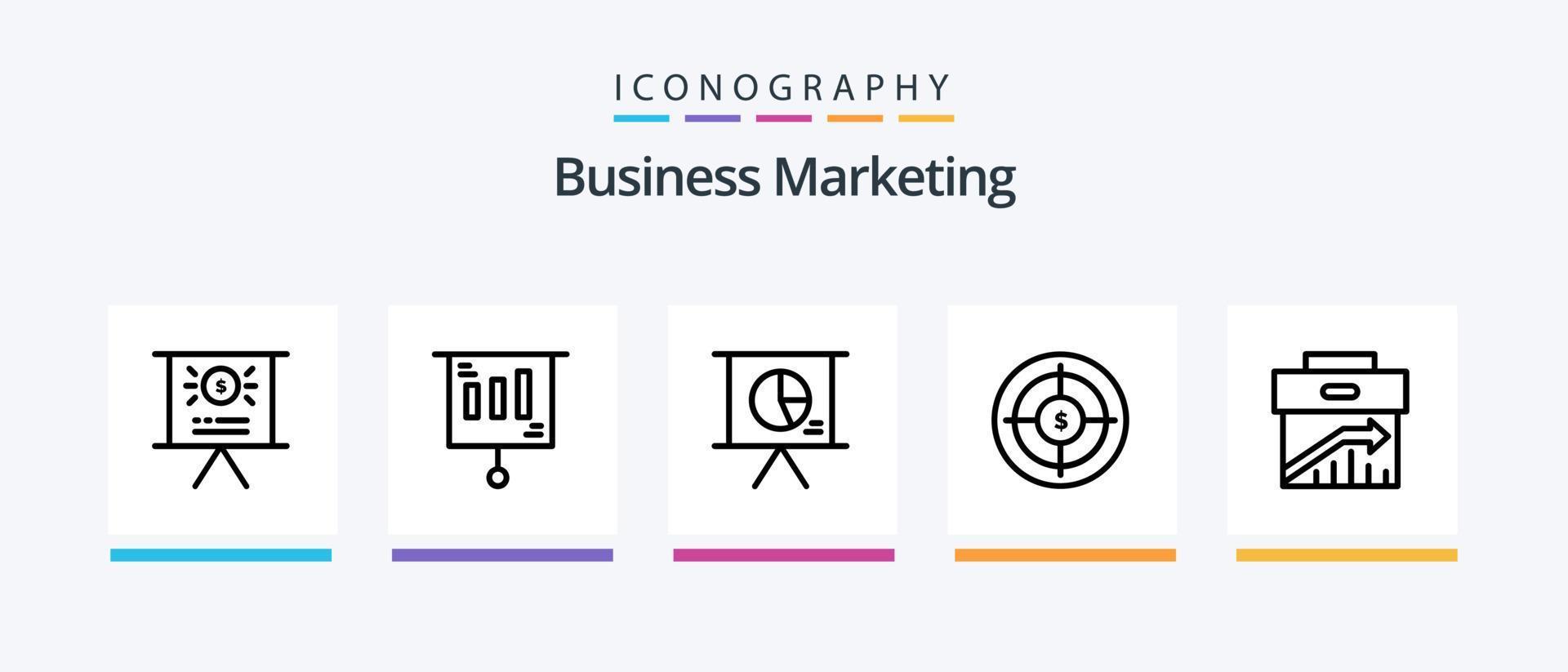 Business Marketing Line 5 Icon Pack Including . marketing. gear.. Creative Icons Design vector