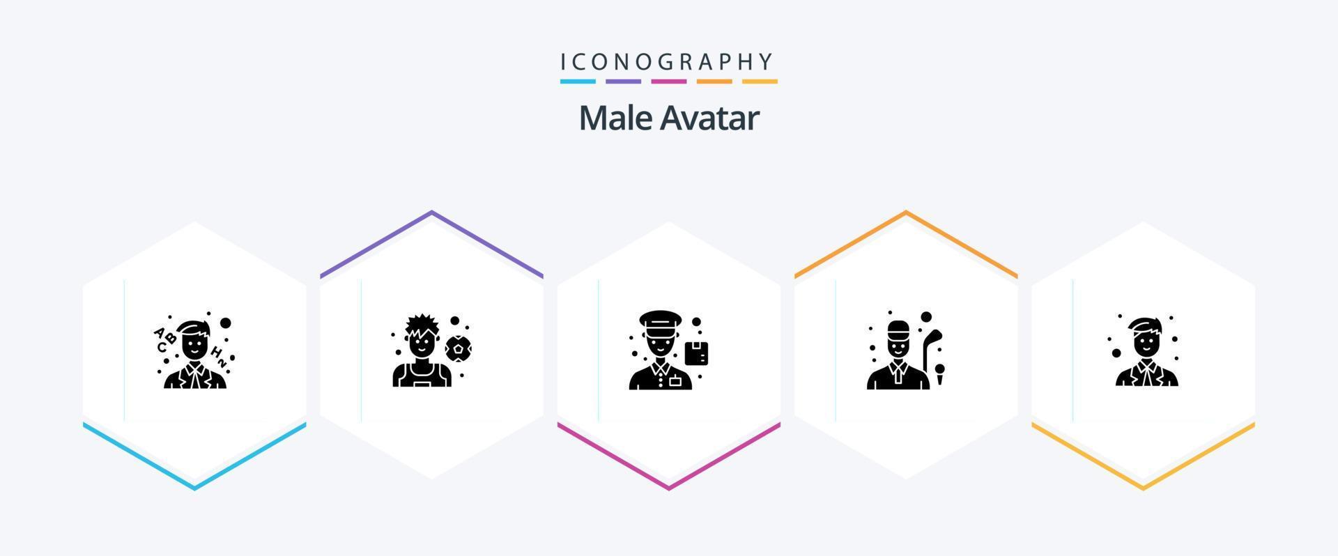 Male Avatar 25 Glyph icon pack including . site. man. man. game vector