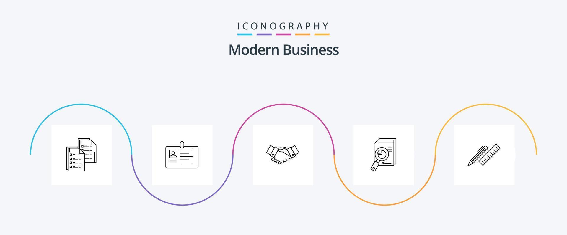 paquete de iconos de línea de negocios moderna 5 que incluye socios. negocio. corporativo. convenio. pasar vector