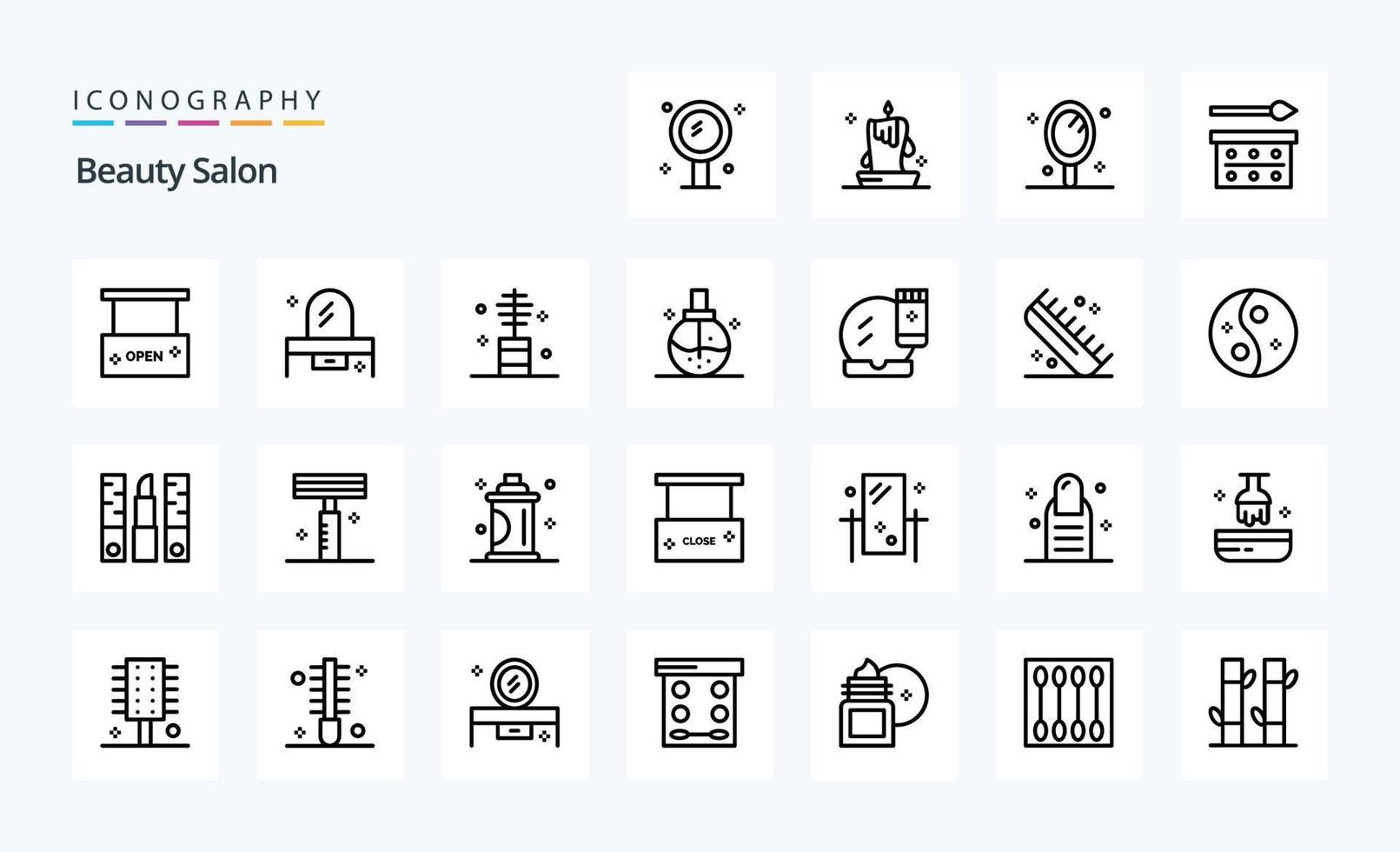 25 Beauty Salon Line icon pack vector