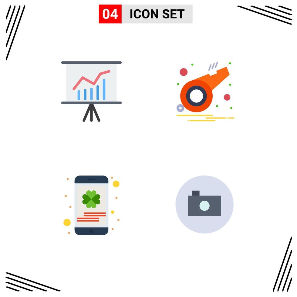 Flat Icon Pack of 4 Universal Symbols of lecture mobile presentation sports saint Editable Vector Design Elements