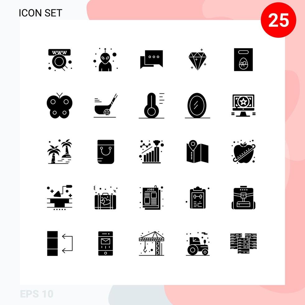 conjunto de 25 iconos de interfaz de usuario modernos signos de símbolos para elementos de diseño de vector editables de éxito de peso de chat de huevo de pascua