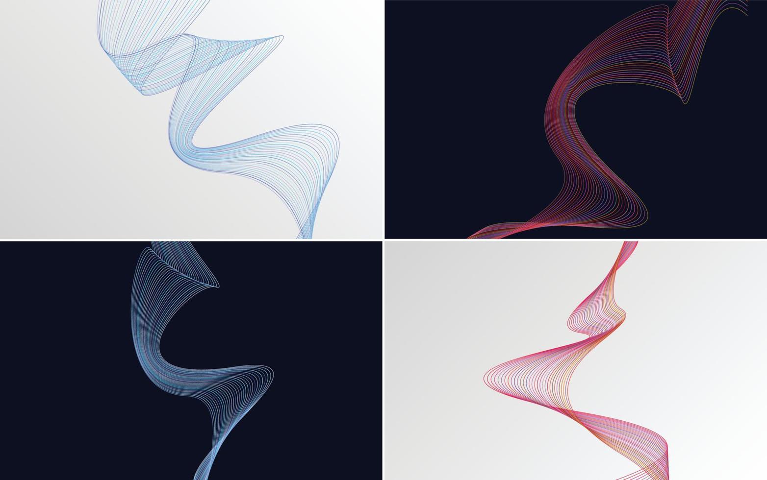 Collection of geometric minimal lines pattern set vector