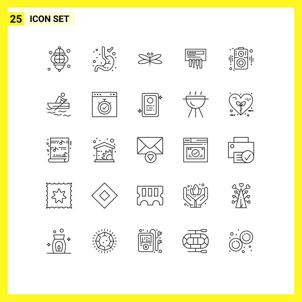 25 Line concept for Websites Mobile and Apps audio wifi dragon router spring Editable Vector Design Elements
