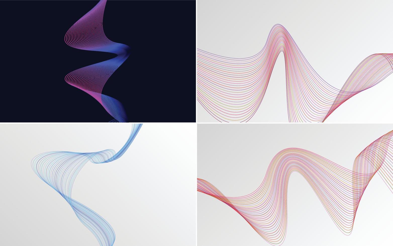 modern wave curve abstract presentation background Pack vector