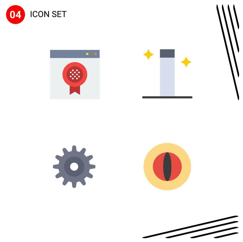 Modern Set of 4 Flat Icons and symbols such as award wheel online wizard coin Editable Vector Design Elements