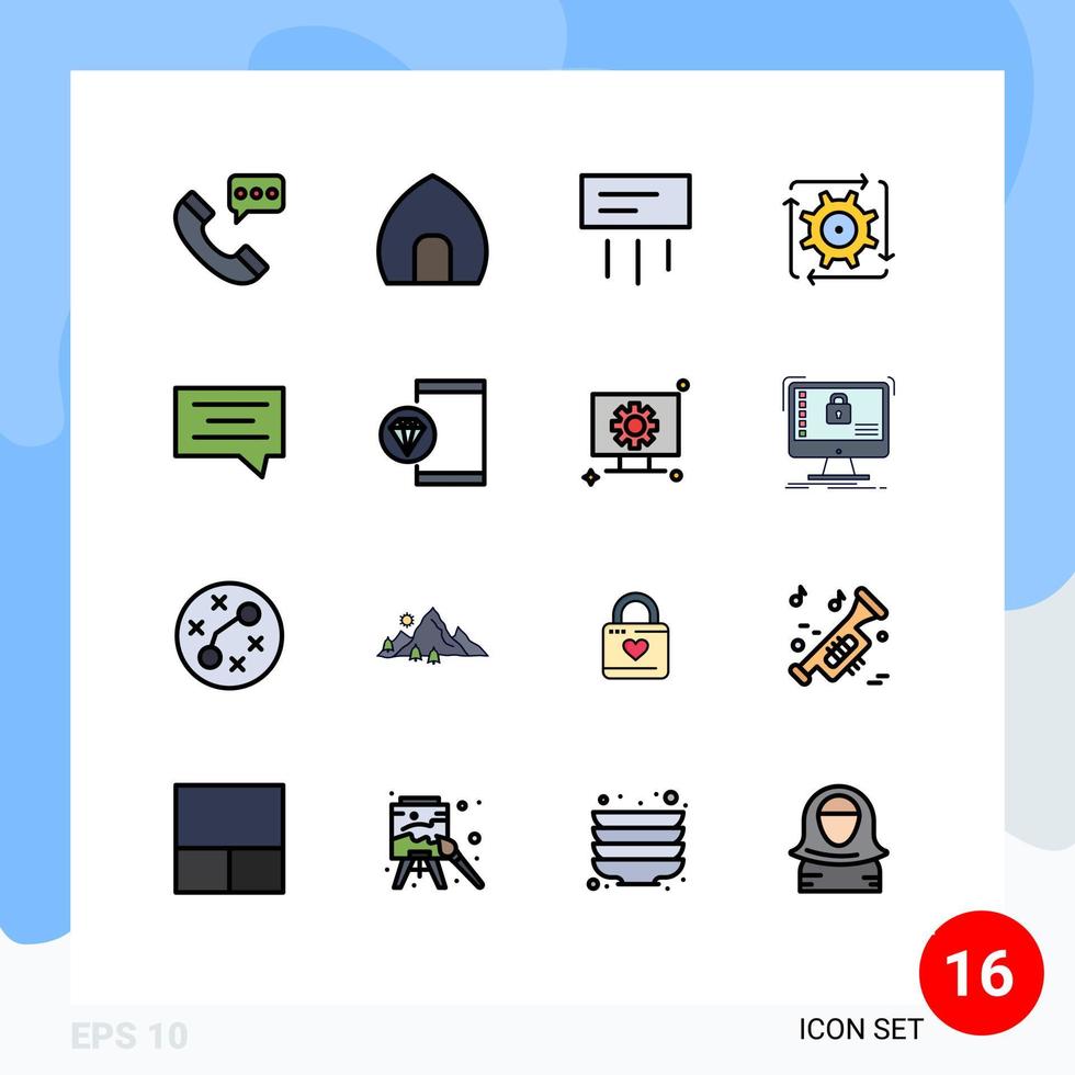 16 Creative Icons Modern Signs and Symbols of flow automation historical building workflow cooler Editable Creative Vector Design Elements