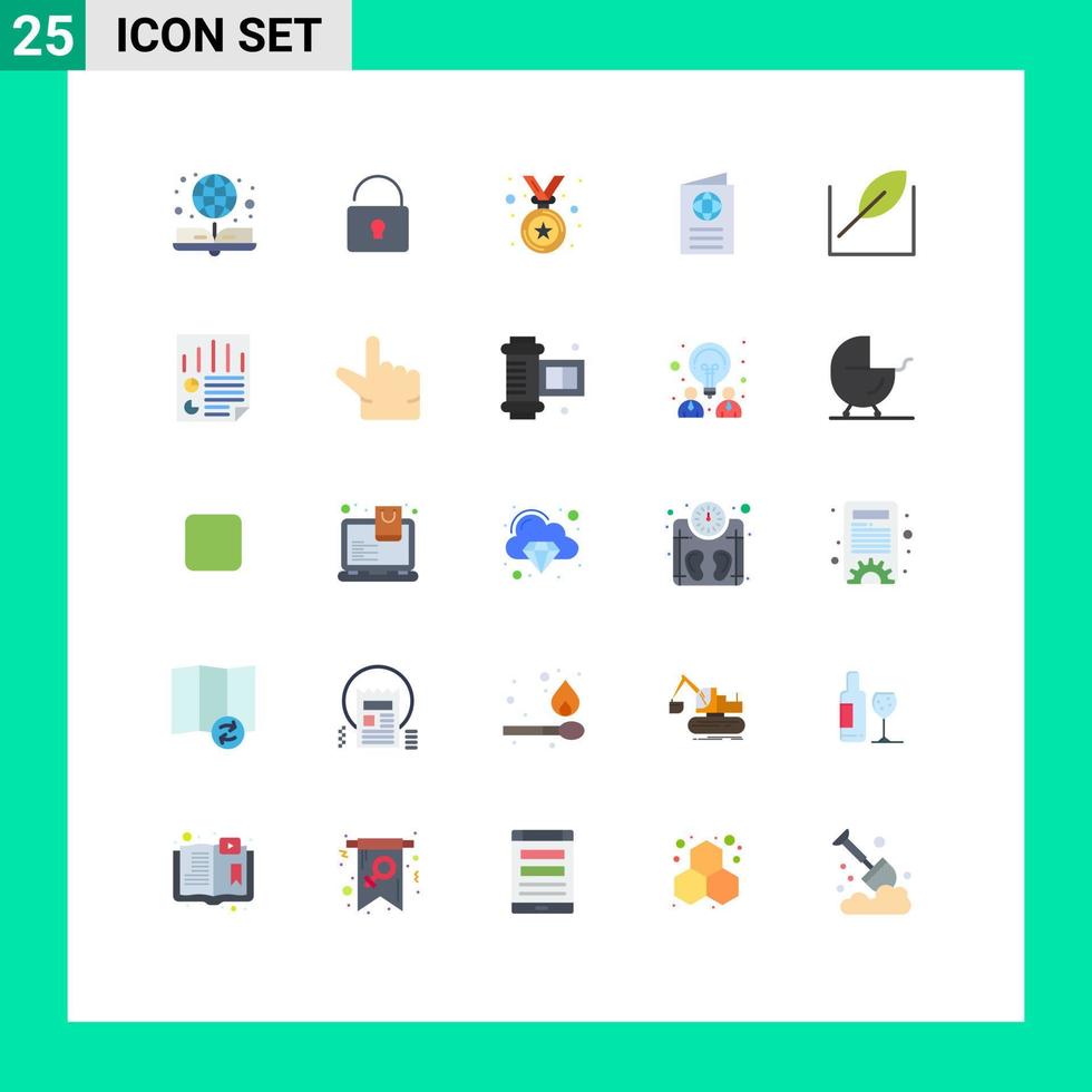 25 Creative Icons Modern Signs and Symbols of tree leaf medal travel id Editable Vector Design Elements