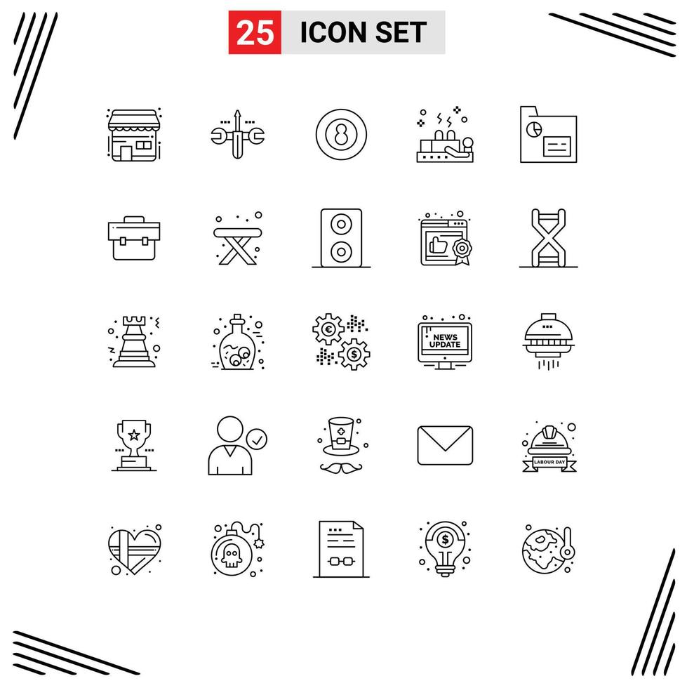 25 Creative Icons Modern Signs and Symbols of business therapy snooker healing pool Editable Vector Design Elements