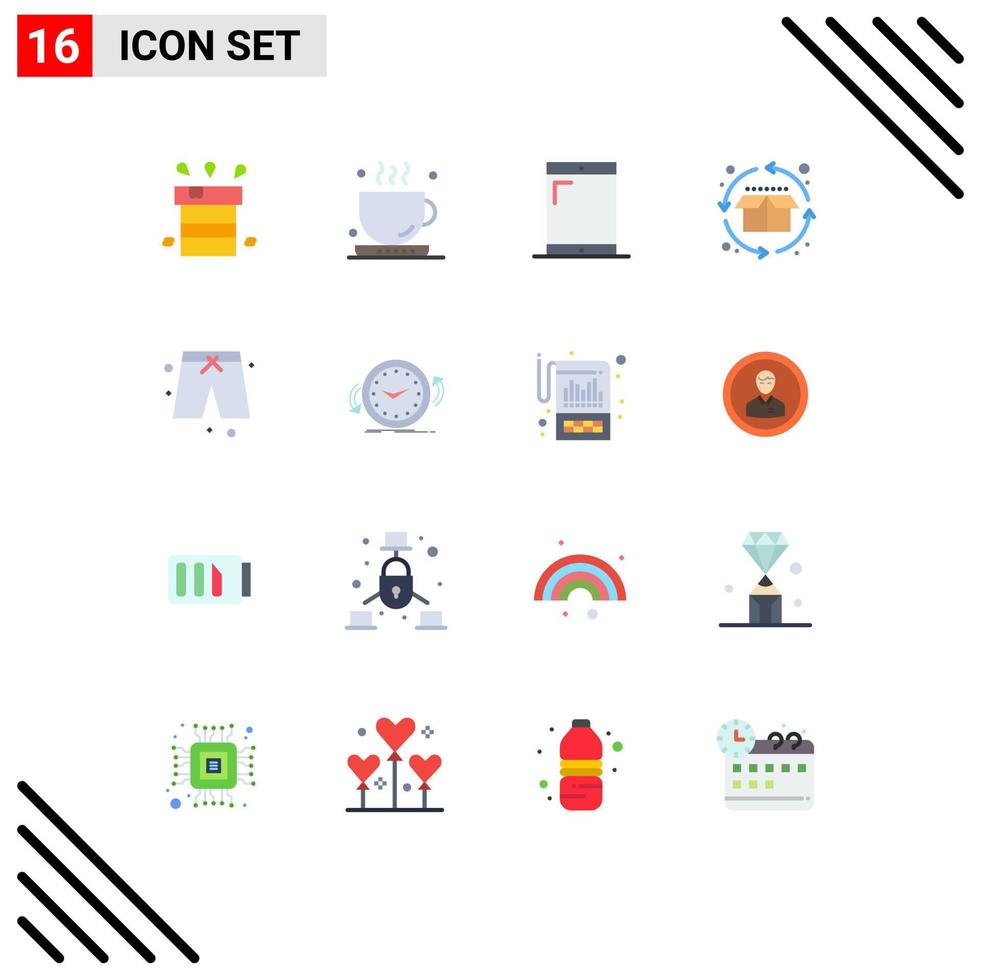 User Interface Pack of 16 Basic Flat Colors of pants product cycle tea product cycle Editable Pack of Creative Vector Design Elements