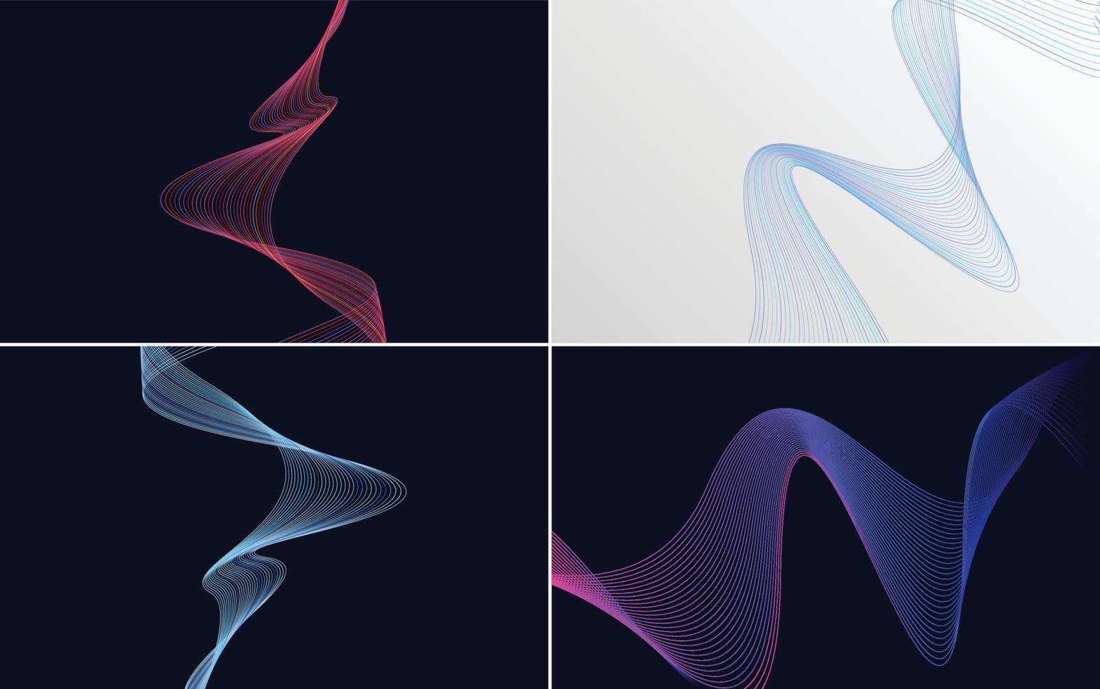 Collection of geometric minimal lines pattern set vector