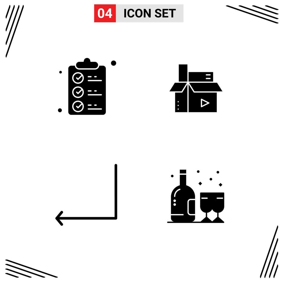 Solid Glyph concept for Websites Mobile and Apps check list arrow mark digital enter Editable Vector Design Elements