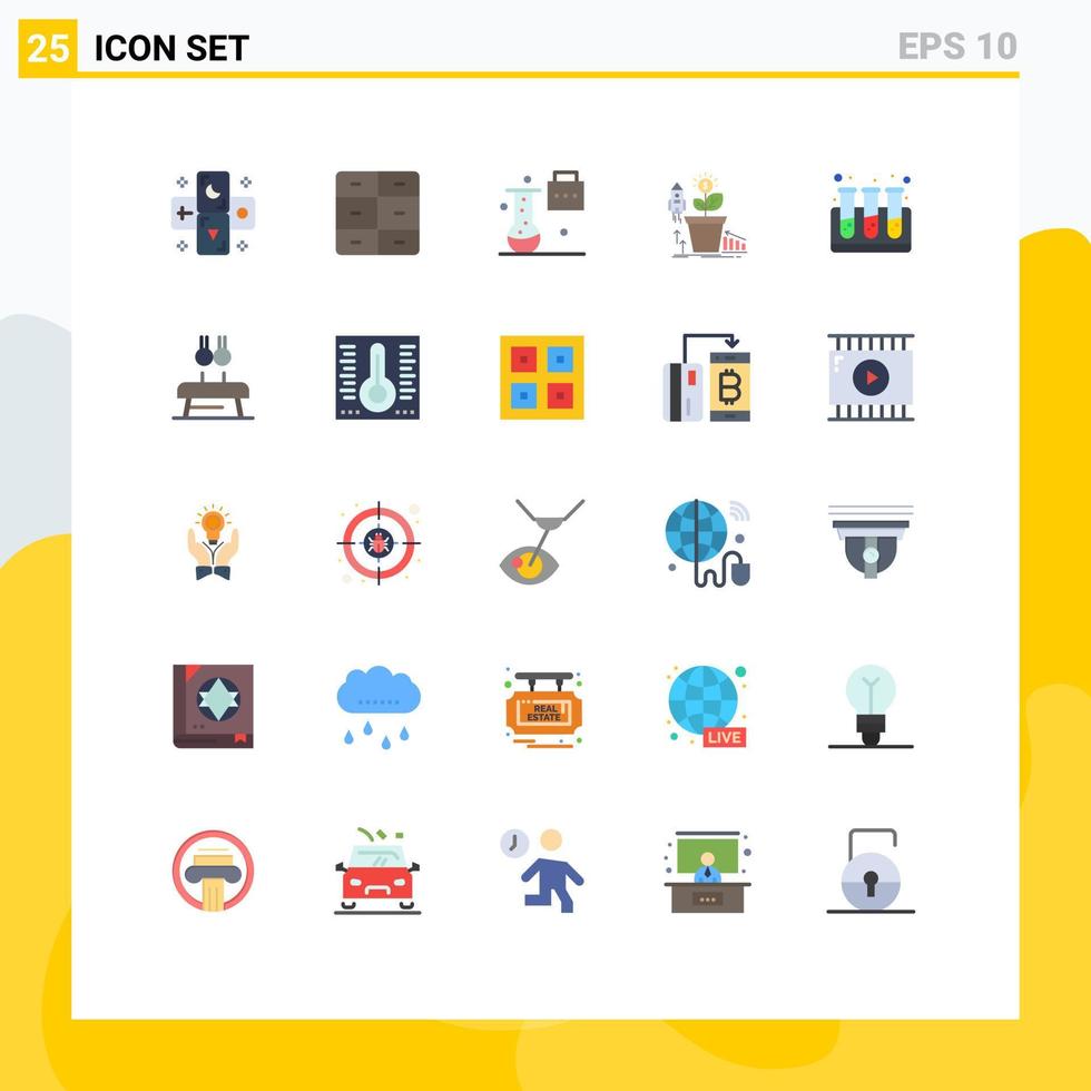 Pack of 25 Modern Flat Colors Signs and Symbols for Web Print Media such as profit growth expansion and innovation financial science portfolio Editable Vector Design Elements