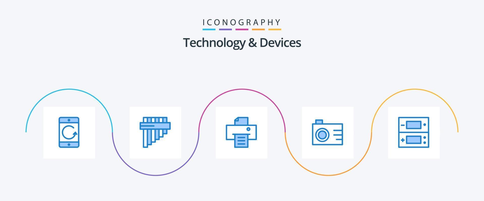 Devices Blue 5 Icon Pack Including video. ds. device. console. digital vector