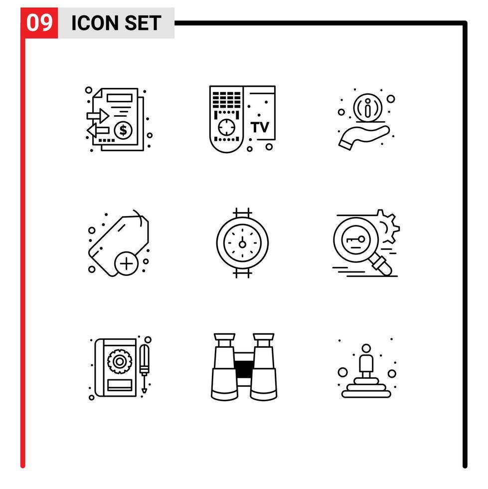 9 esquemas universales establecidos para aplicaciones web y móviles indicador de ayuda de medidor clave más elementos de diseño vectorial editables vector