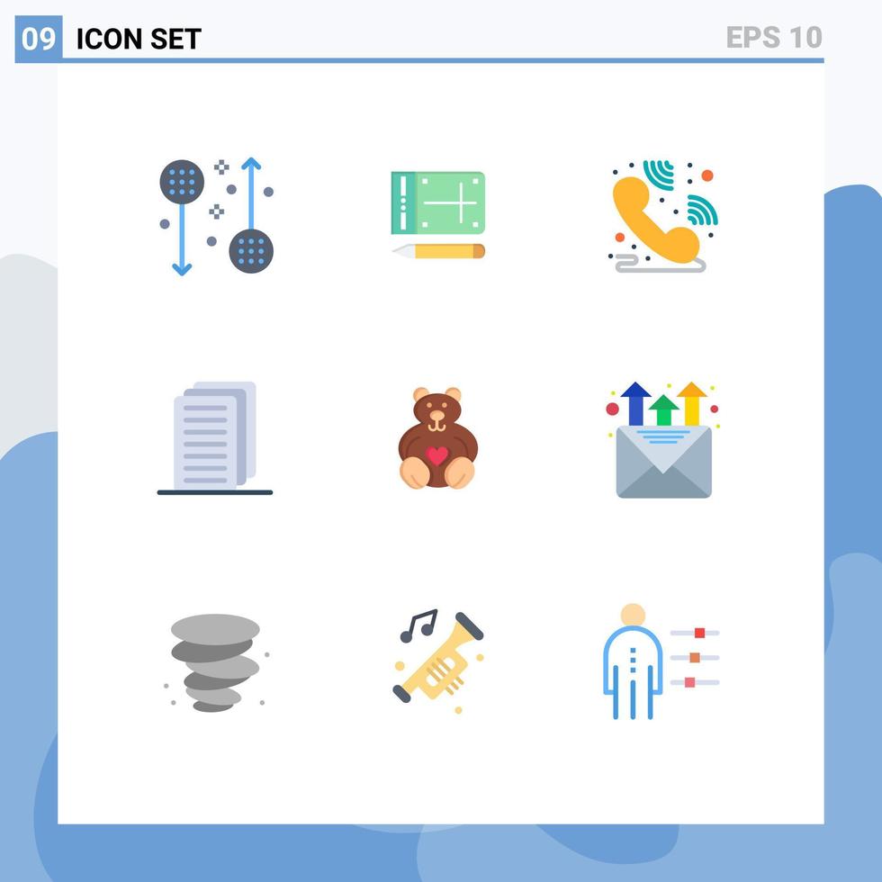 9 Creative Icons Modern Signs and Symbols of loving hearts education file business Editable Vector Design Elements