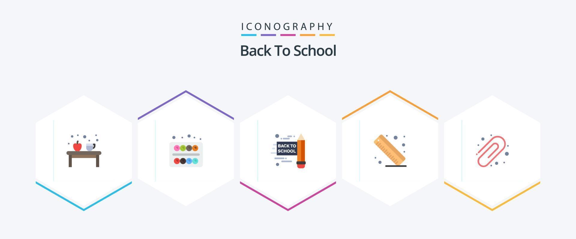 Back To School 25 Flat icon pack including . education. student. back to school. ruler vector