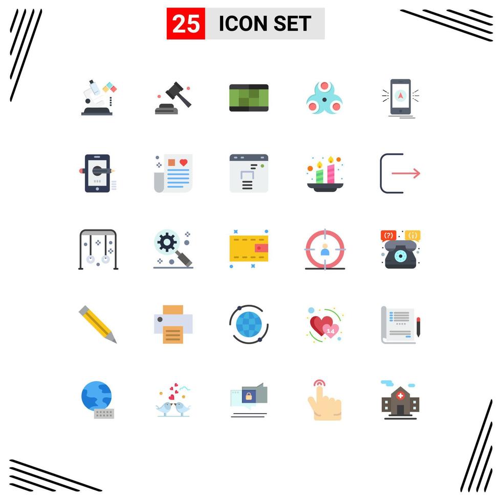 Set of 25 Modern UI Icons Symbols Signs for gps app court navigation medical Editable Vector Design Elements