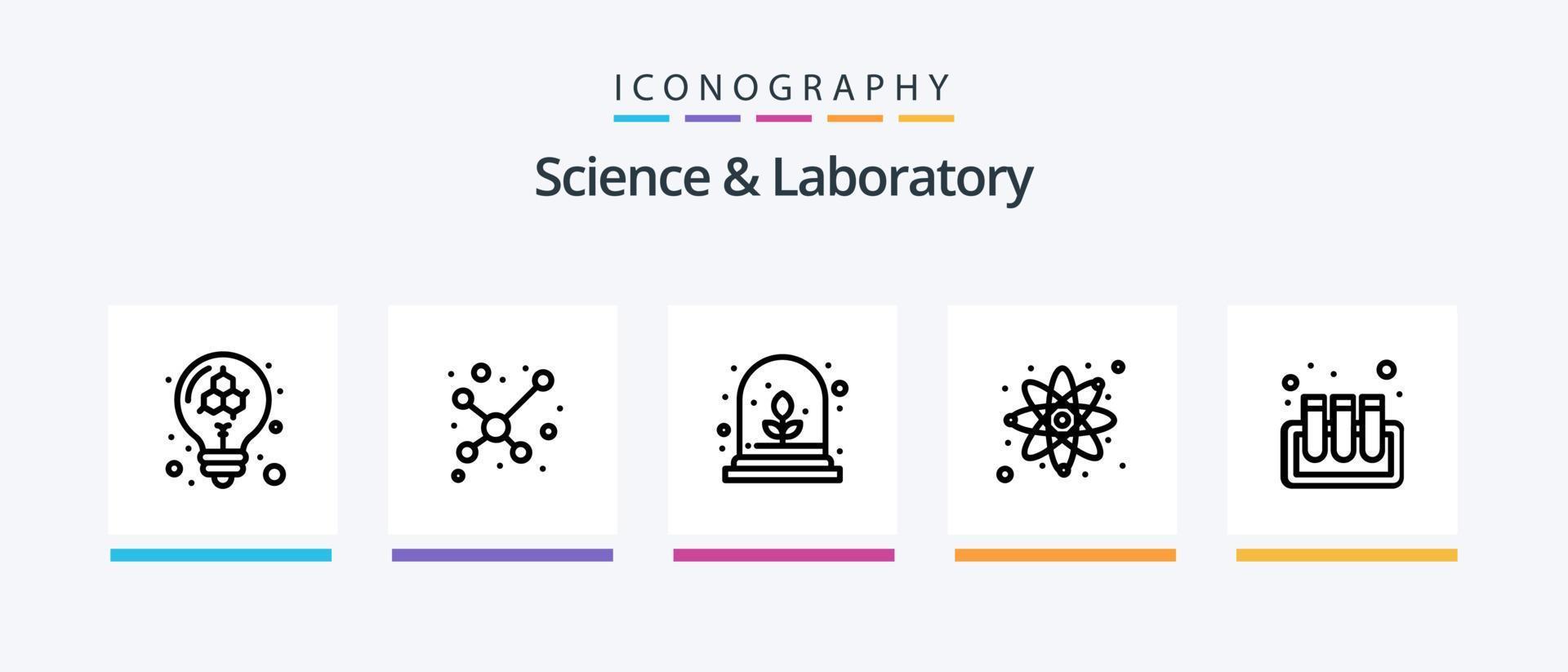 Science Line 5 Icon Pack Including light. creative. pendulum. bulb. molecule. Creative Icons Design vector