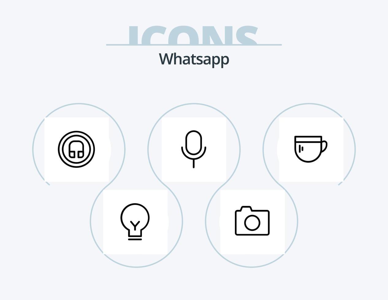 paquete de iconos de línea whatsapp 5 diseño de iconos. ui básico. aplicación ui imagen vector